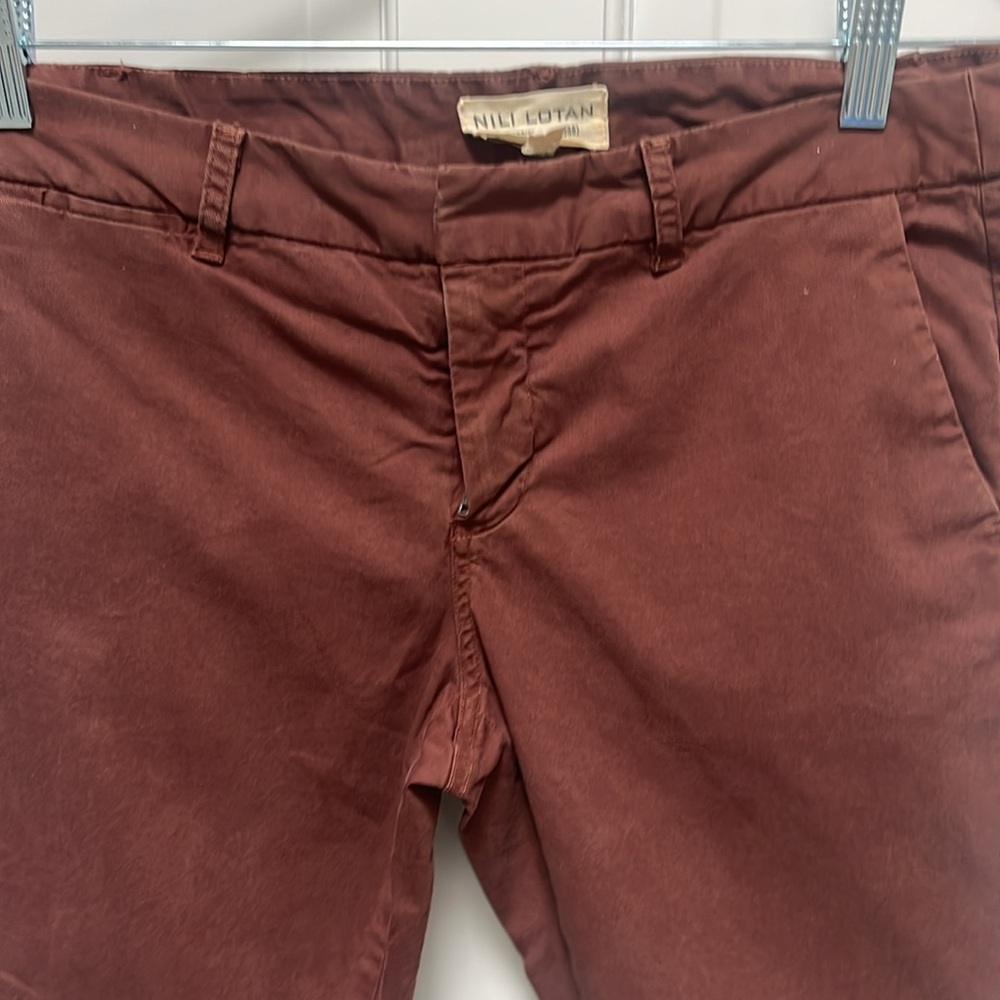 Nili Lotan Women's Cropped Pants in Rich Brown